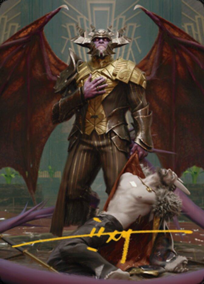 Ob Nixilis, the Adversary 1 Art Card (Gold-Stamped Signature) [Streets of New Capenna Art Series] - La Boîte Mystère ( The Mystery Box)