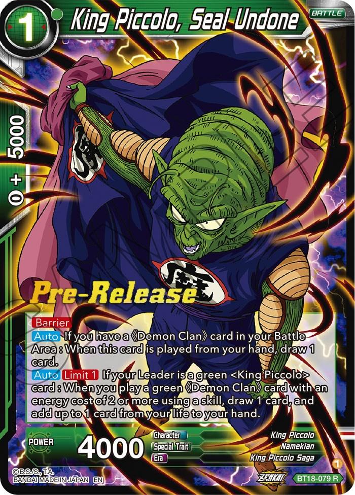 King Piccolo, Seal Undone (BT18-079) [Dawn of the Z-Legends Prerelease Promos] - La Boîte Mystère ( The Mystery Box)