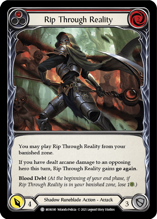 Rip Through Reality (Red) [MON180-RF] 1st Edition Rainbow Foil - La Boîte Mystère ( The Mystery Box)