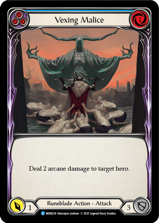 Vexing Malice (Blue) [MON234-RF] 1st Edition Rainbow Foil - La Boîte Mystère ( The Mystery Box)