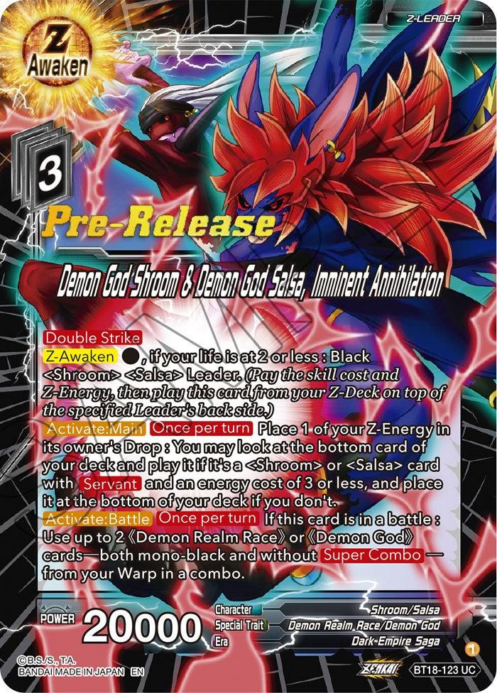 Demon God Shroom & Demon God Salsa, Imminent Annihilation (BT18-123) [Dawn of the Z-Legends Prerelease Promos] - La Boîte Mystère ( The Mystery Box)