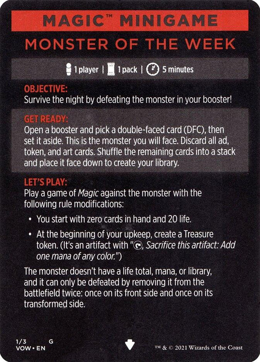 Monster of The Week (Magic Minigame) [Innistrad: Crimson Vow Minigame] - La Boîte Mystère ( The Mystery Box)