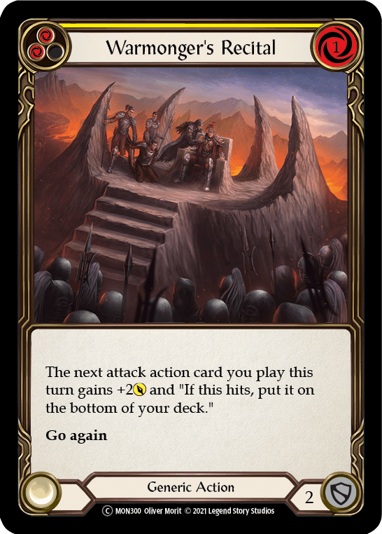 Warmonger's Recital (Yellow) [U-MON300-RF] Unlimited Rainbow Foil - La Boîte Mystère ( The Mystery Box)