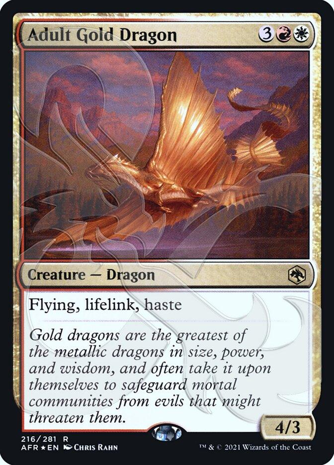 Adult Gold Dragon (Ampersand Promo) [Dungeons & Dragons: Adventures in the Forgotten Realms Promos] - La Boîte Mystère ( The Mystery Box)