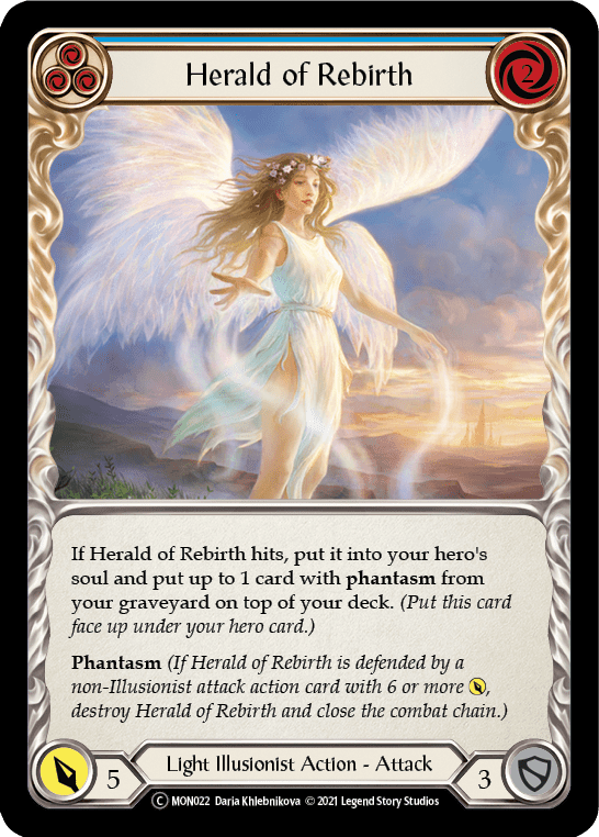 Herald of Rebirth (Blue) [U-MON022-RF] Unlimited Rainbow Foil - La Boîte Mystère ( The Mystery Box)