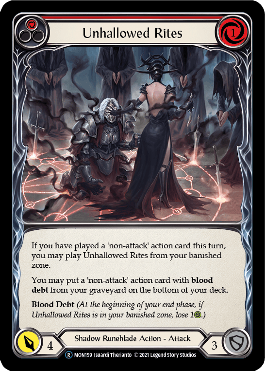 Unhallowed Rites (Red) [U-MON159-RF] Unlimited Rainbow Foil - La Boîte Mystère ( The Mystery Box)
