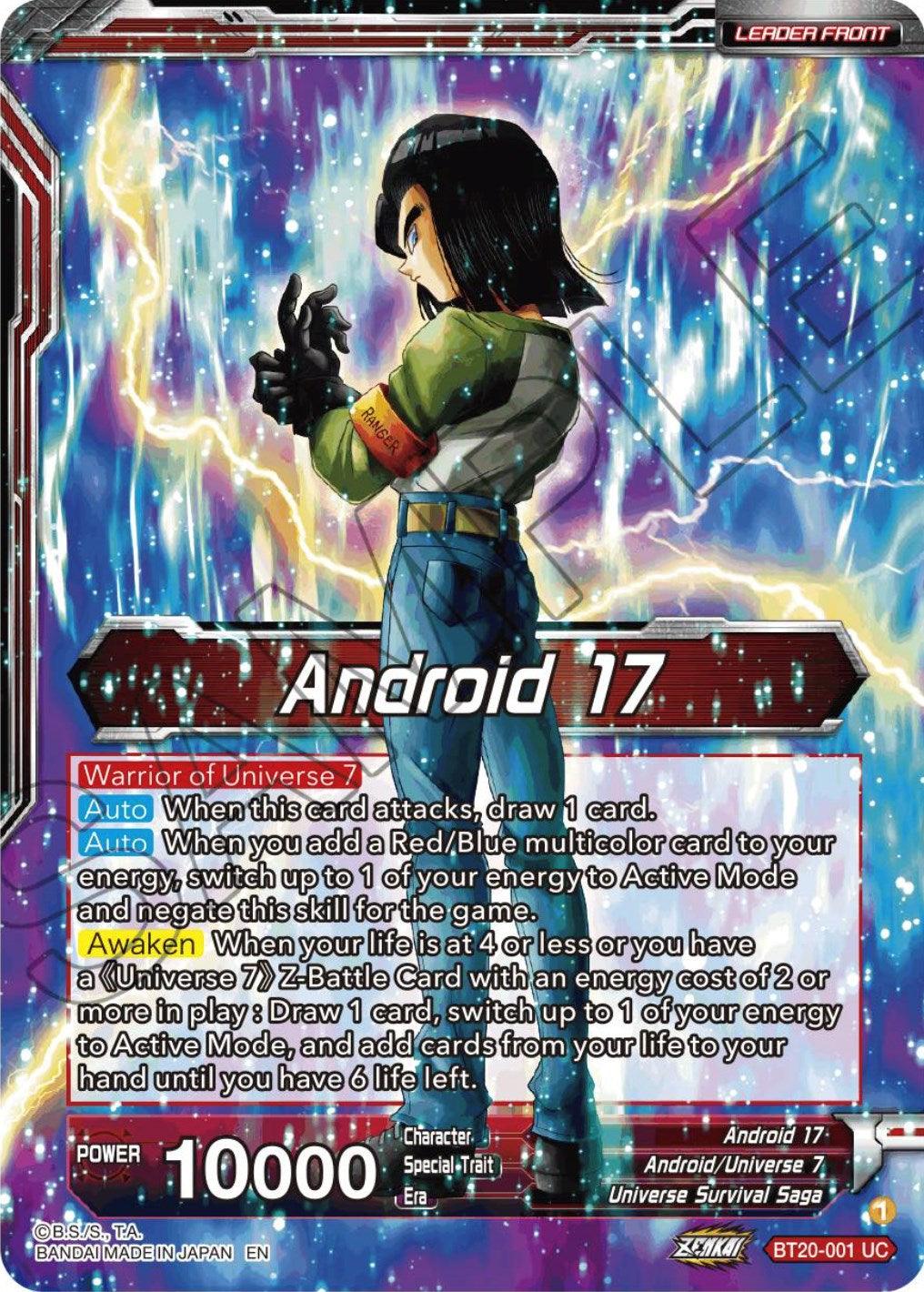 Android 17 // Warriors of Universe 7, United as One (BT20-001) [Power Absorbed Prerelease Promos] - La Boîte Mystère ( The Mystery Box)