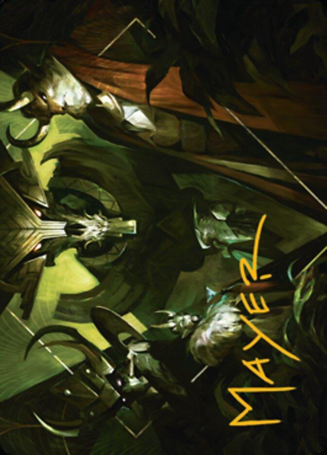Meeting of the Five Art Card (Gold-Stamped Signature) [Streets of New Capenna Art Series] - La Boîte Mystère ( The Mystery Box)