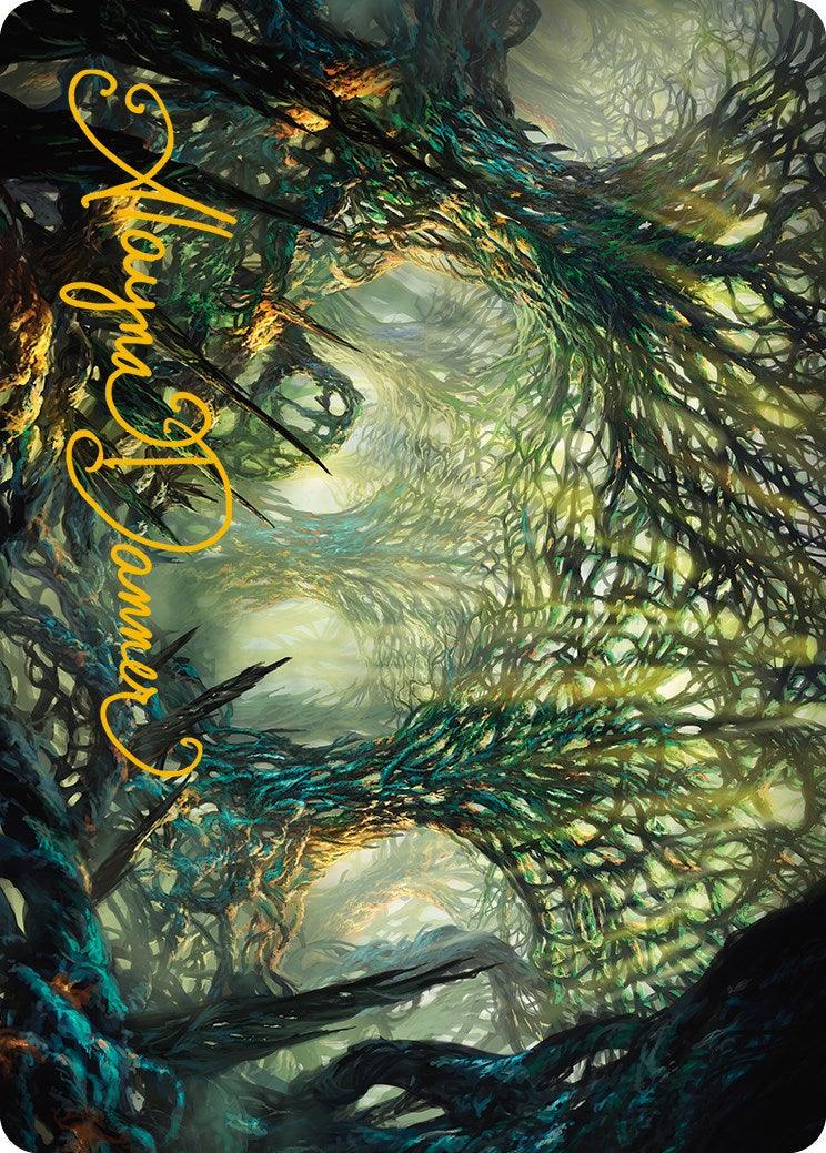 The Hunter Maze Art Card (Gold-Stamped Signature) [Phyrexia: All Will Be One Art Series] - La Boîte Mystère ( The Mystery Box)