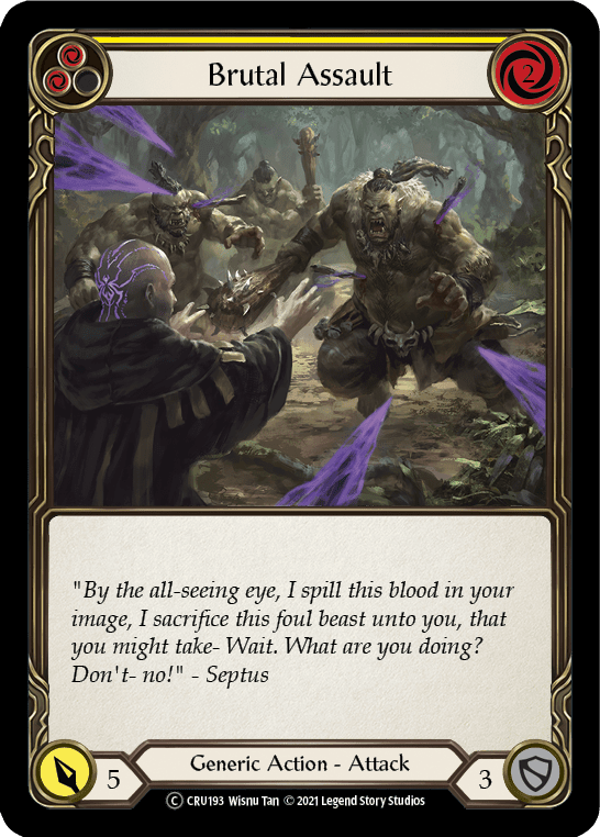 Brutal Assault (Yellow) [U-CRU193-RF] Unlimited Rainbow Foil - La Boîte Mystère ( The Mystery Box)