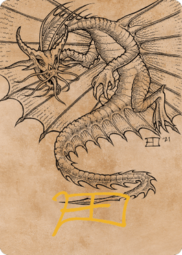 Ancient Gold Dragon Art Card (44) (Gold-Stamped Signature) [Commander Legends: Battle for Baldur's Gate Art Series] - La Boîte Mystère ( The Mystery Box)
