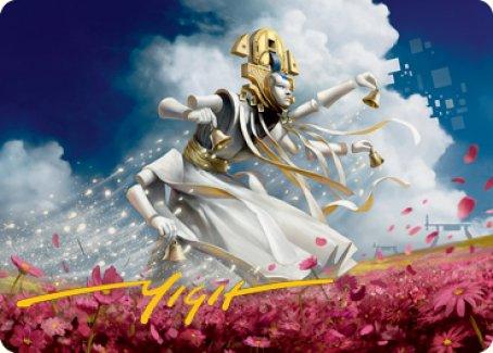 Myojin of Blooming Dawn Art Card (Gold-Stamped Signature) [Kamigawa: Neon Dynasty Art Series] - La Boîte Mystère ( The Mystery Box)