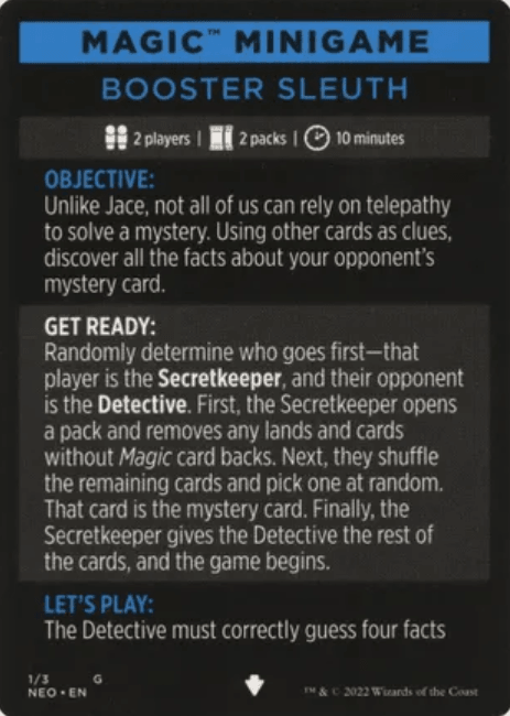 Booster Sleuth (Magic Minigame) [Kamigawa: Neon Dynasty Minigame] - La Boîte Mystère ( The Mystery Box)