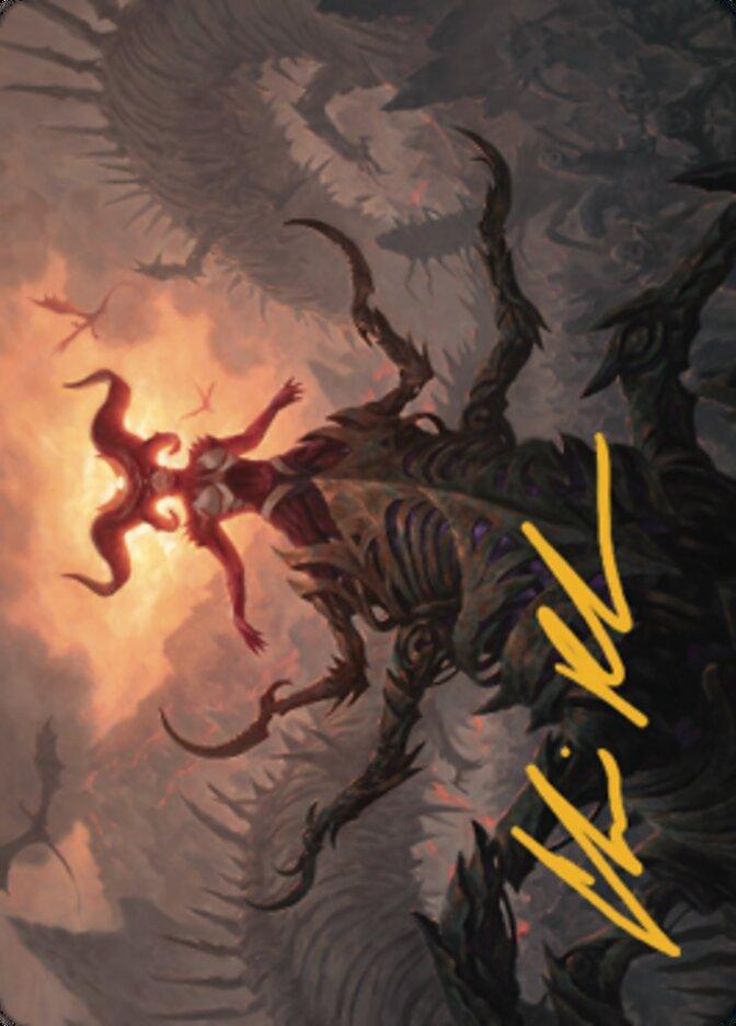 Sheoldred, the Apocalypse Art Card (Gold-Stamped Signature) [Dominaria United Art Series] - La Boîte Mystère ( The Mystery Box)