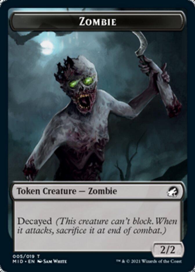 Zombie (005) // Wrenn and Seven Emblem Double-sided Token [Innistrad: Midnight Hunt Tokens] - La Boîte Mystère ( The Mystery Box)