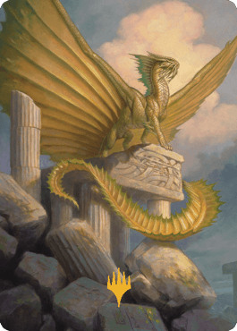 Ancient Gold Dragon Art Card (05) (Gold-Stamped Signature) [Commander Legends: Battle for Baldur's Gate Art Series] - La Boîte Mystère ( The Mystery Box)