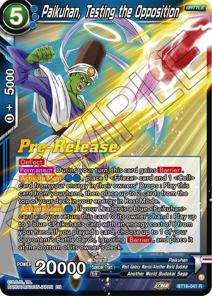 Paikuhan, Testing the Opposition (BT18-041) [Dawn of the Z-Legends Prerelease Promos] - La Boîte Mystère ( The Mystery Box)