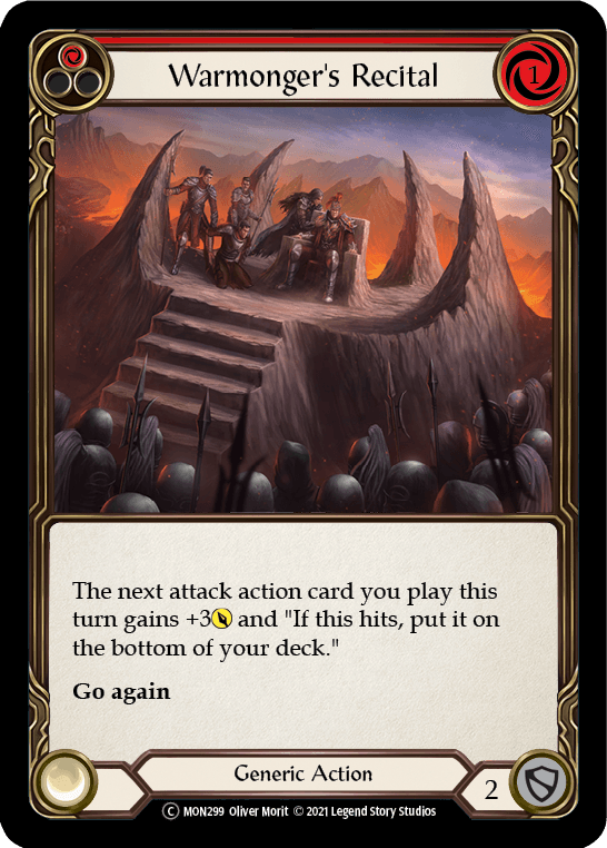 Warmonger's Recital (Red) [U-MON299-RF] Unlimited Rainbow Foil - La Boîte Mystère ( The Mystery Box)