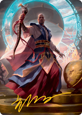Teferi, Who Slows the Sunset Art Card (Gold-Stamped Signature) [Innistrad: Midnight Hunt Art Series] - La Boîte Mystère ( The Mystery Box)