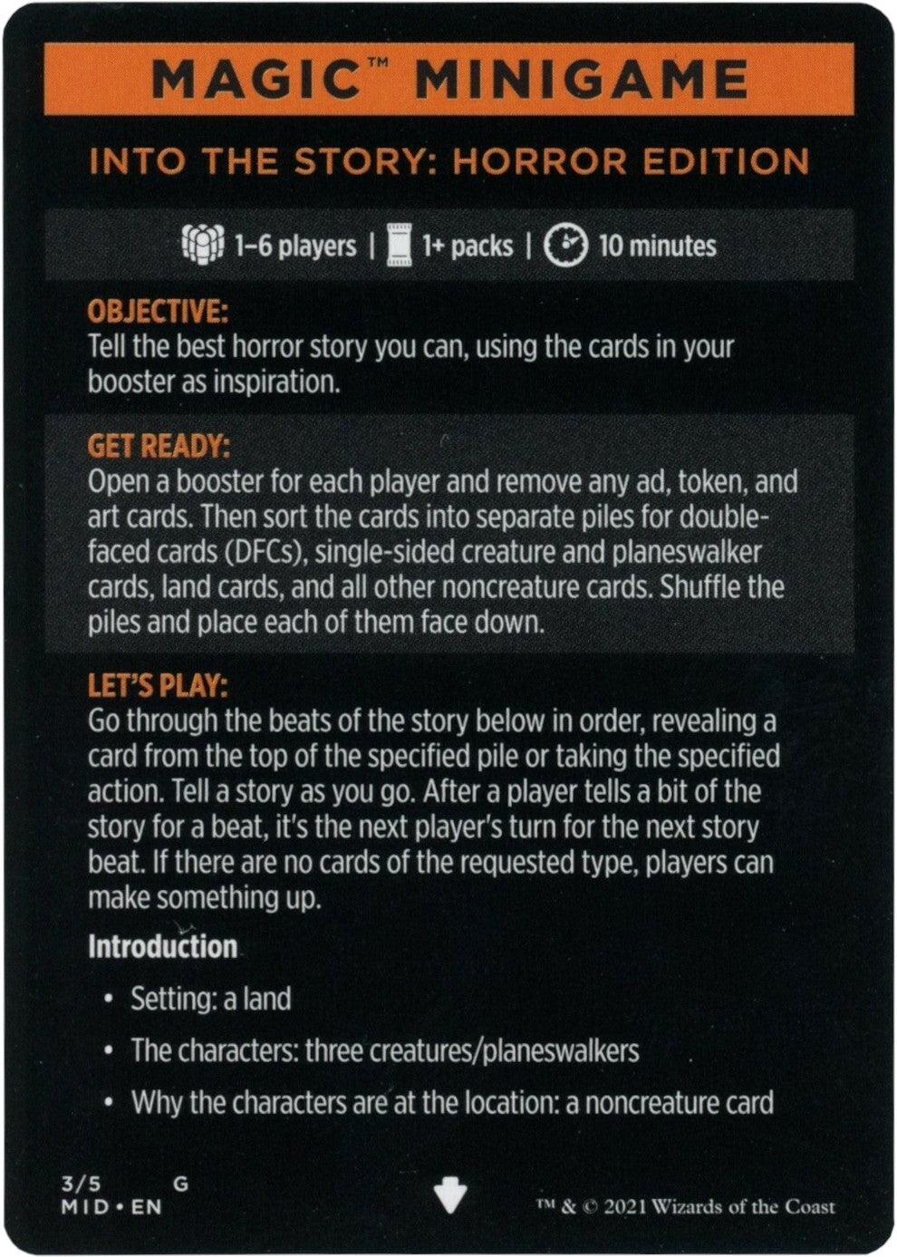 Into the Story: Horror Edition (Magic Minigame) [Innistrad: Midnight Hunt Minigame] - La Boîte Mystère ( The Mystery Box)