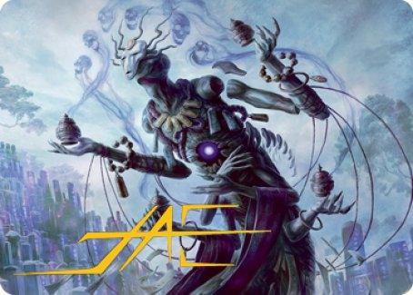 Myojin of Grim Betrayal Art Card (Gold-Stamped Signature) [Kamigawa: Neon Dynasty Art Series] - La Boîte Mystère ( The Mystery Box)