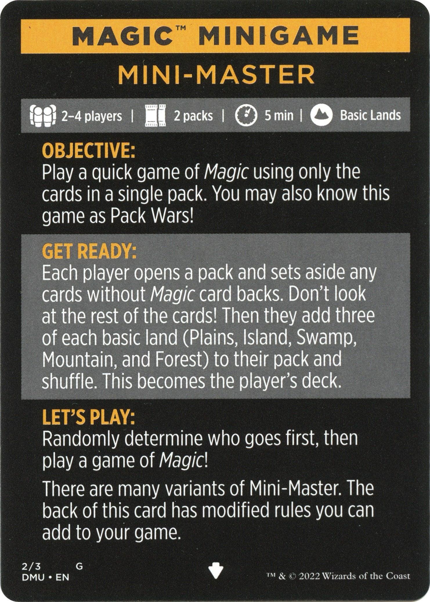 Mini-Master (Magic Minigame) [Dominaria United Minigame] - La Boîte Mystère ( The Mystery Box)
