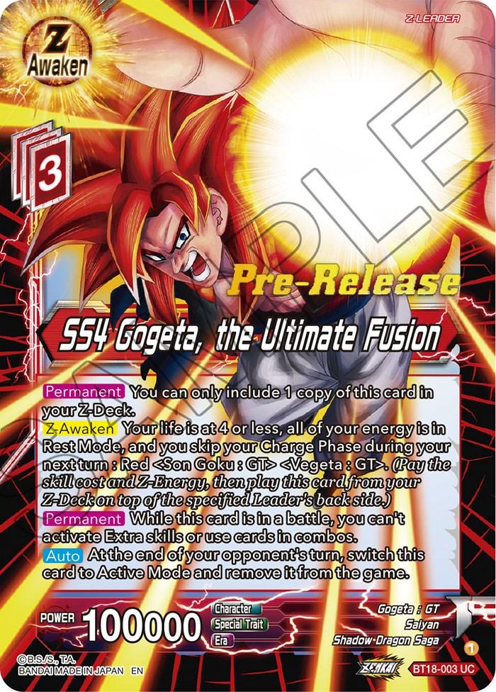 SS4 Gogeta, the Ultimate Fusion (BT18-003) [Dawn of the Z-Legends Prerelease Promos] - La Boîte Mystère ( The Mystery Box)