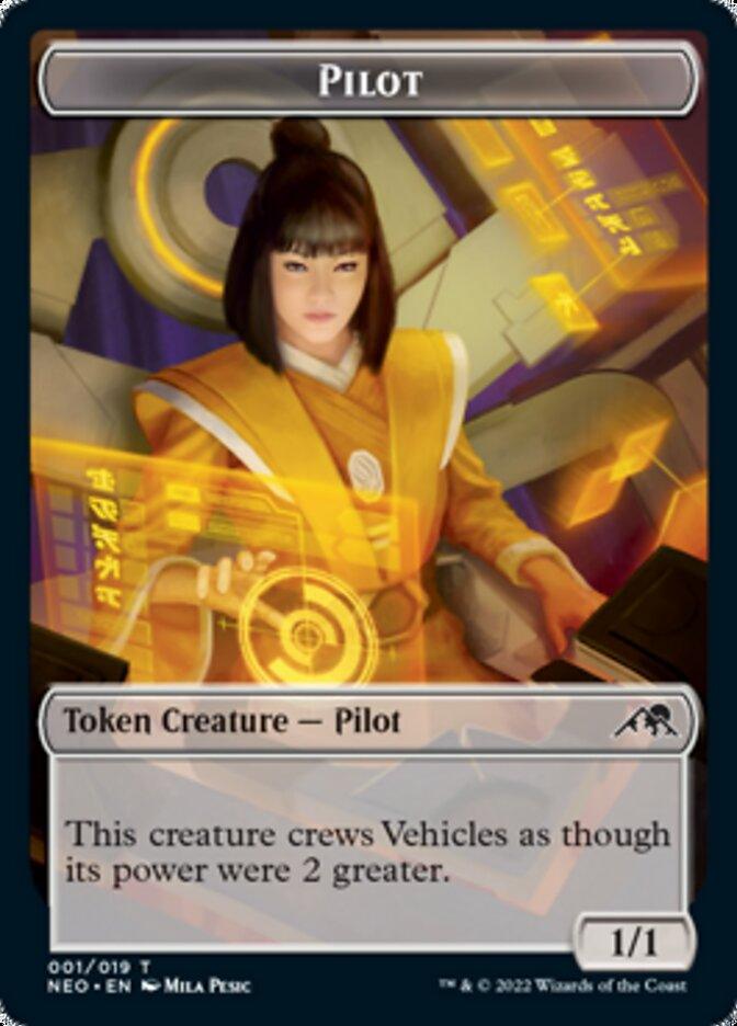 Spirit (002) // Pilot Double-sided Token [Kamigawa: Neon Dynasty Tokens] - La Boîte Mystère ( The Mystery Box)