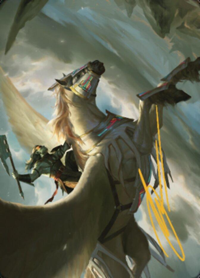 Cleaving Skyrider Art Card (Gold-Stamped Signature) [Dominaria United Art Series] - La Boîte Mystère ( The Mystery Box)