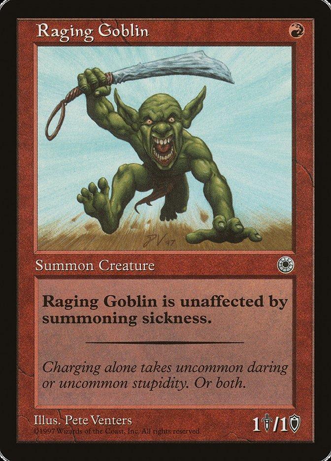 Raging Goblin (With Flavor Text) [Portal] - La Boîte Mystère ( The Mystery Box)