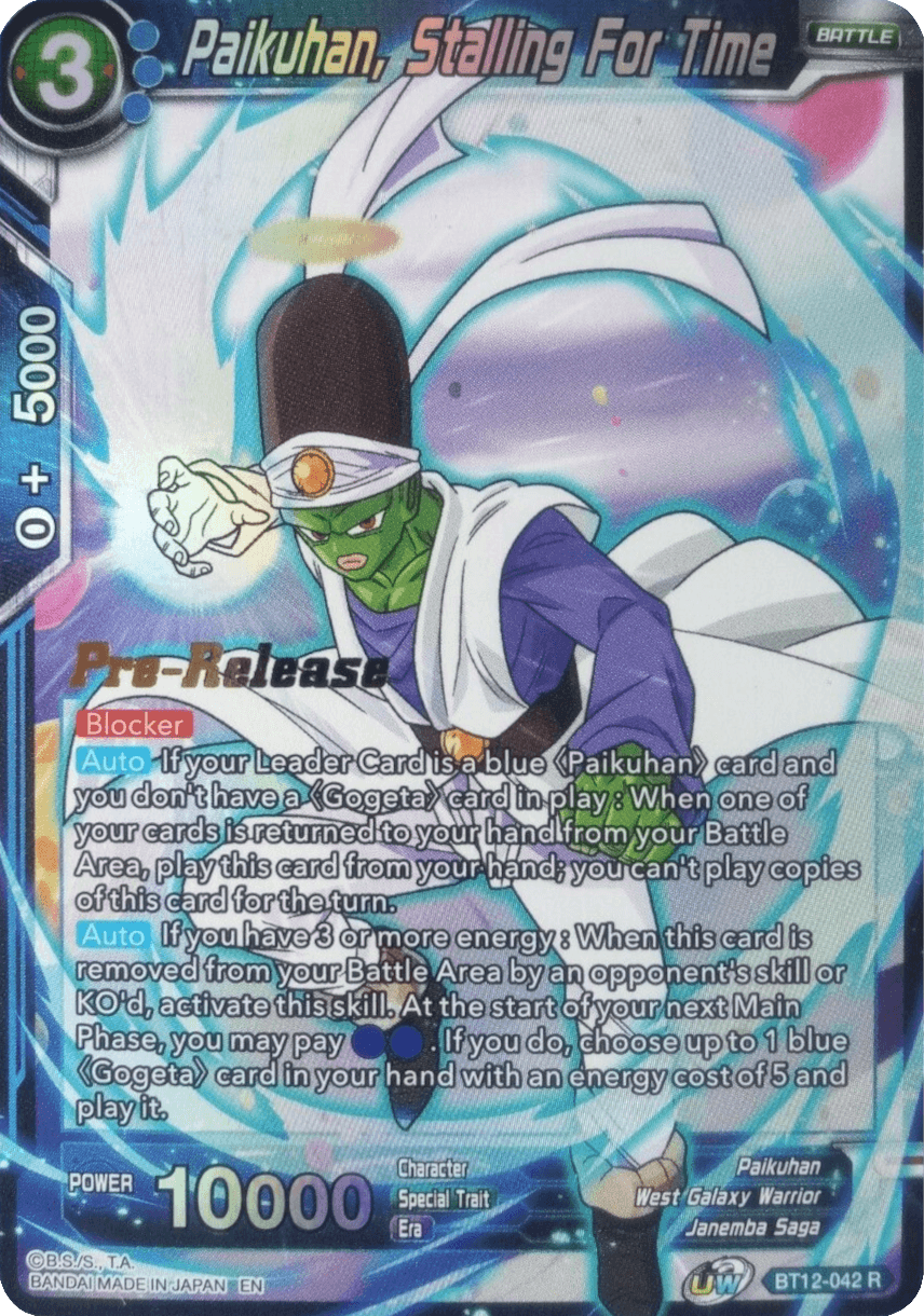Paikuhan, Stalling for Time (BT12-042) [Vicious Rejuvenation Prerelease Promos] - La Boîte Mystère ( The Mystery Box)