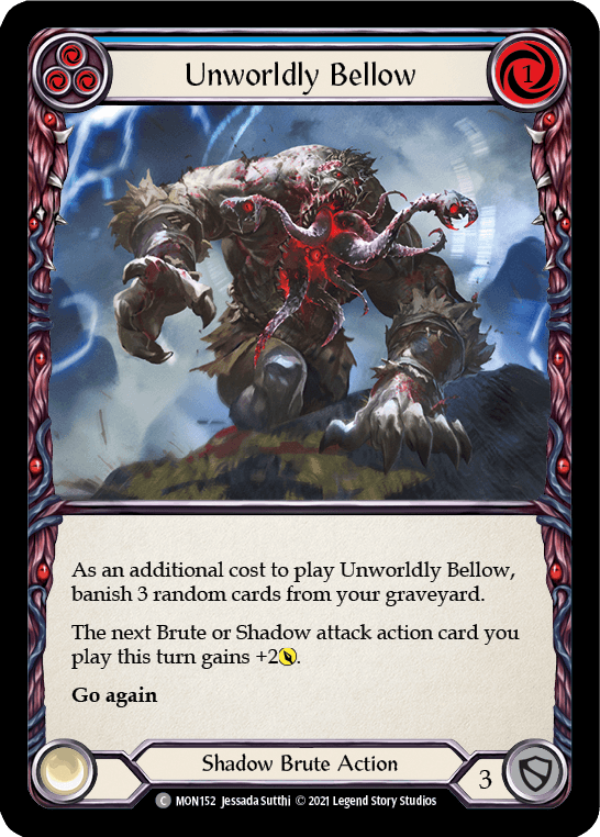 Unworldy Bellow (Blue) [MON152-RF] 1st Edition Rainbow Foil - La Boîte Mystère ( The Mystery Box)