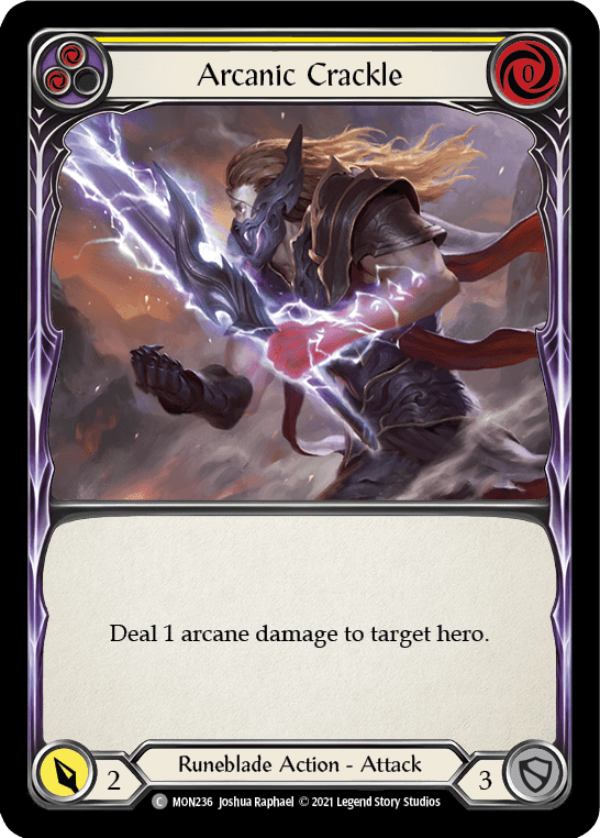 Arcanic Crackle (Yellow) [MON236-RF] 1st Edition Rainbow Foil - La Boîte Mystère ( The Mystery Box)