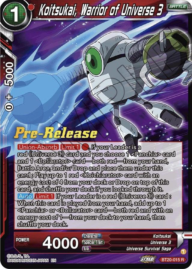 Koitsukai, Warrior of Universe 3 (BT20-015) [Power Absorbed Prerelease Promos] - La Boîte Mystère ( The Mystery Box)