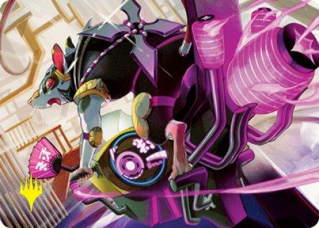 Nashi, Moon Sage's Scion Art Card (Gold-Stamped Signature) [Kamigawa: Neon Dynasty Art Series] - La Boîte Mystère ( The Mystery Box)