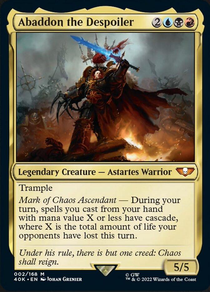 Abaddon the Despoiler (Display Commander) (Etched Foil) [Universes Beyond: Warhammer 40,000] - La Boîte Mystère ( The Mystery Box)