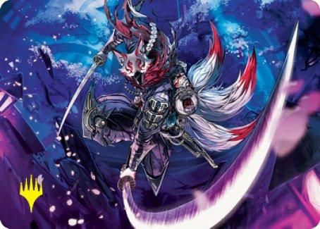 Blade-Blizzard Kitsune Art Card (Gold-Stamped Signature) [Kamigawa: Neon Dynasty Art Series] - La Boîte Mystère ( The Mystery Box)