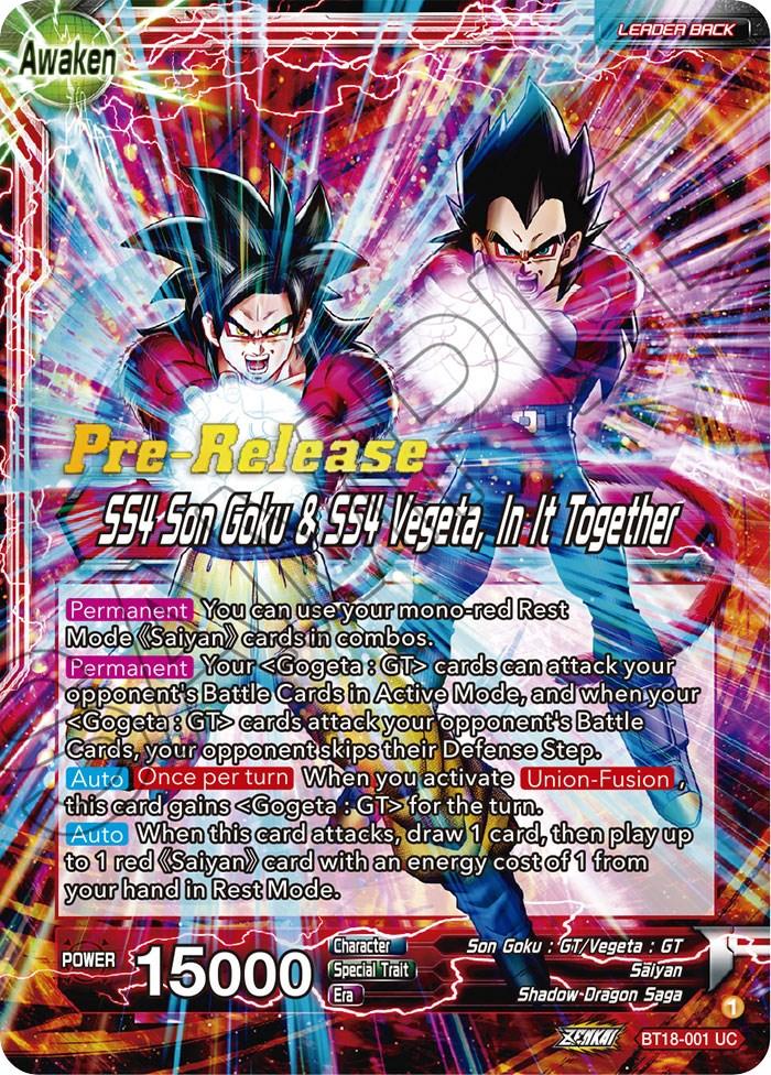 Son Goku & Vegeta // SS4 Son Goku & SS4 Vegeta, In It Together (BT18-001) [Dawn of the Z-Legends Prerelease Promos] - La Boîte Mystère ( The Mystery Box)