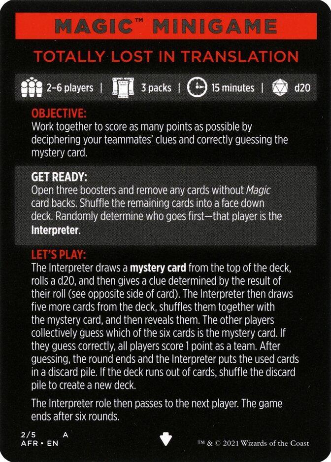 Totally Lost in Translation (Magic Minigame) [Adventures in the Forgotten Realms Minigame] - La Boîte Mystère ( The Mystery Box)