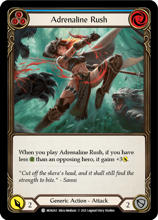 Adrenaline Rush (Blue) [MON265-RF] 1st Edition Rainbow Foil - La Boîte Mystère ( The Mystery Box)