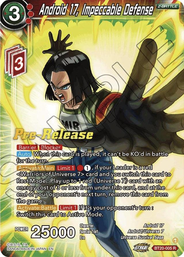 Android 17, Impeccable Defense (BT20-005) [Power Absorbed Prerelease Promos] - La Boîte Mystère ( The Mystery Box)