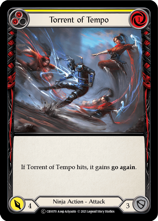 Torrent of Tempo (Yellow) [U-CRU070-RF] Unlimited Rainbow Foil - La Boîte Mystère ( The Mystery Box)