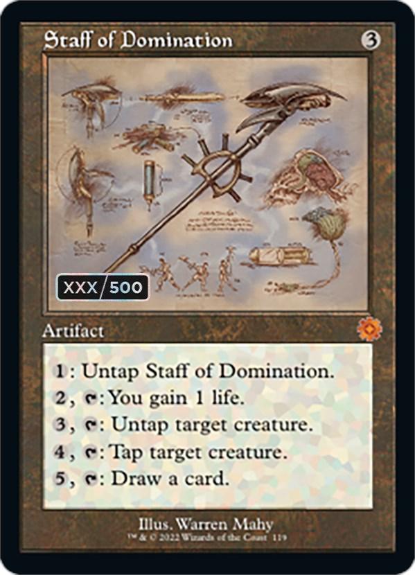 Staff of Domination (Retro Schematic) (Serial Numbered) [The Brothers' War Retro Artifacts] - La Boîte Mystère ( The Mystery Box)