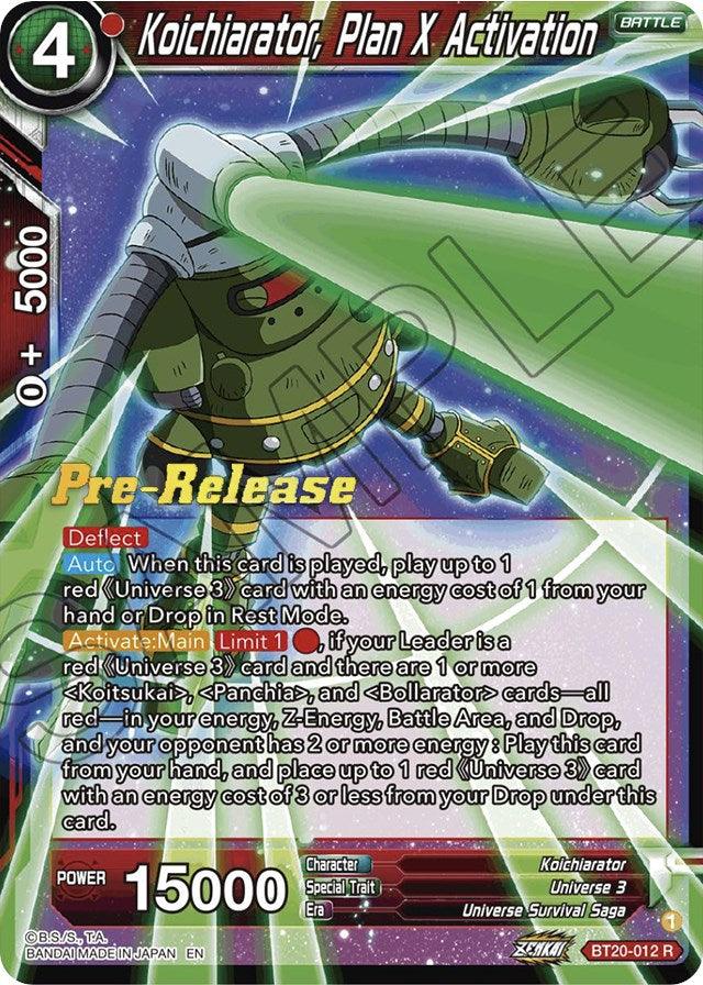Koichiarator, Plan X Activation (BT20-012) [Power Absorbed Prerelease Promos] - La Boîte Mystère ( The Mystery Box)