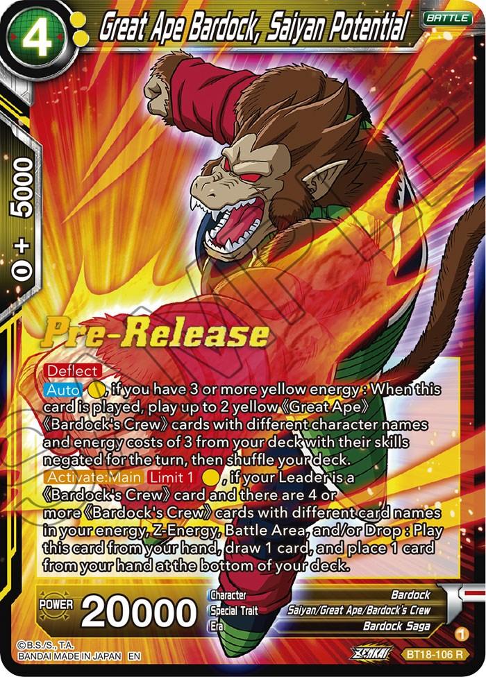 Great Ape Bardock, Saiyan Potential (BT18-106) [Dawn of the Z-Legends Prerelease Promos] - La Boîte Mystère ( The Mystery Box)