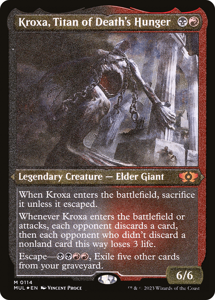 Kroxa, Titan of Death's Hunger (Foil Etched) [Multiverse Legends] - La Boîte Mystère ( The Mystery Box)