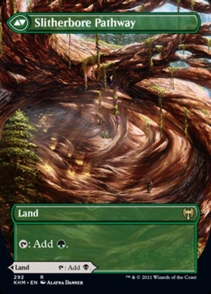 Darkbore Pathway // Slitherbore Pathway (Borderless Alternate Art) [Kaldheim] - La Boîte Mystère ( The Mystery Box)