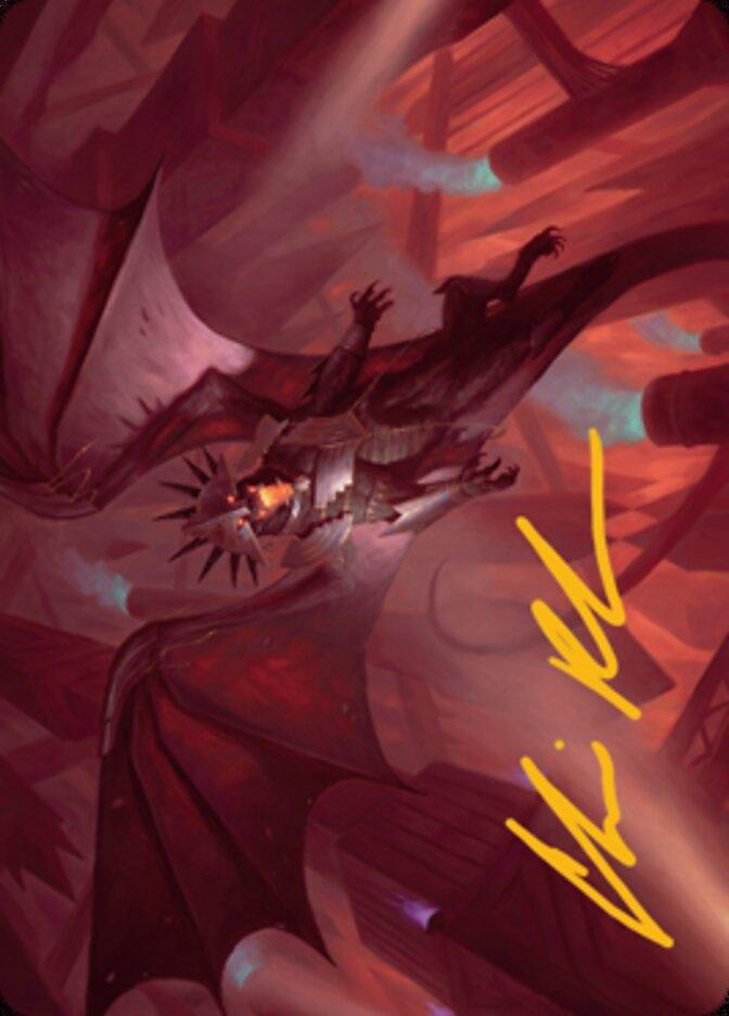 Ziatora, the Incinerator Art Card (Gold-Stamped Signature) [Streets of New Capenna Art Series] - La Boîte Mystère ( The Mystery Box)
