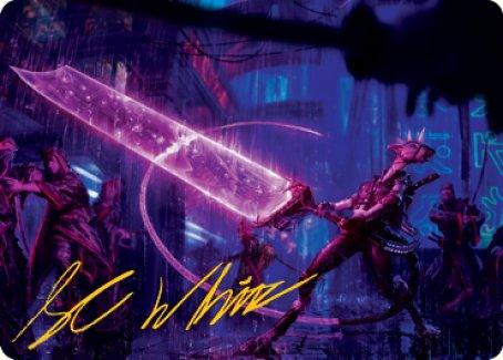 Enormous Energy Blade Art Card (Gold-Stamped Signature) [Kamigawa: Neon Dynasty Art Series] - La Boîte Mystère ( The Mystery Box)