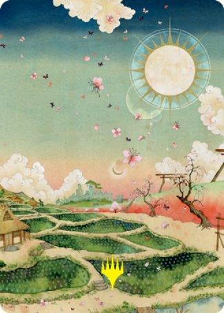 Plains 1 Art Card (Gold-Stamped Signature) [Kamigawa: Neon Dynasty Art Series] - La Boîte Mystère ( The Mystery Box)